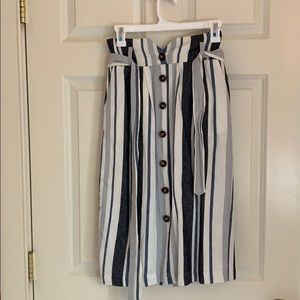 Blue Stripped Pencil Skirt